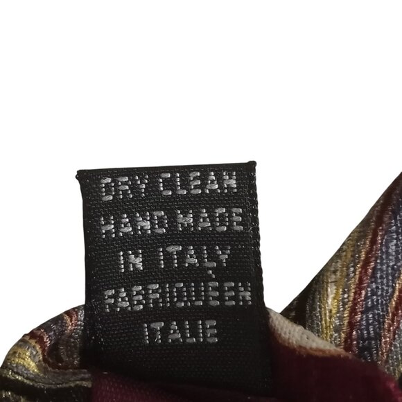 PAVIA Burgundy Blue Gray Abstract Jacquard 100% Silk Neck Tie Made in Italy - Picture 7 of 7
